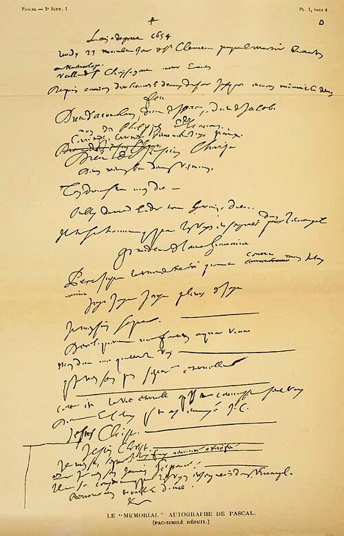 Feuillet manuscrit couvert d'une écriture serrée, avec une croix en tête
